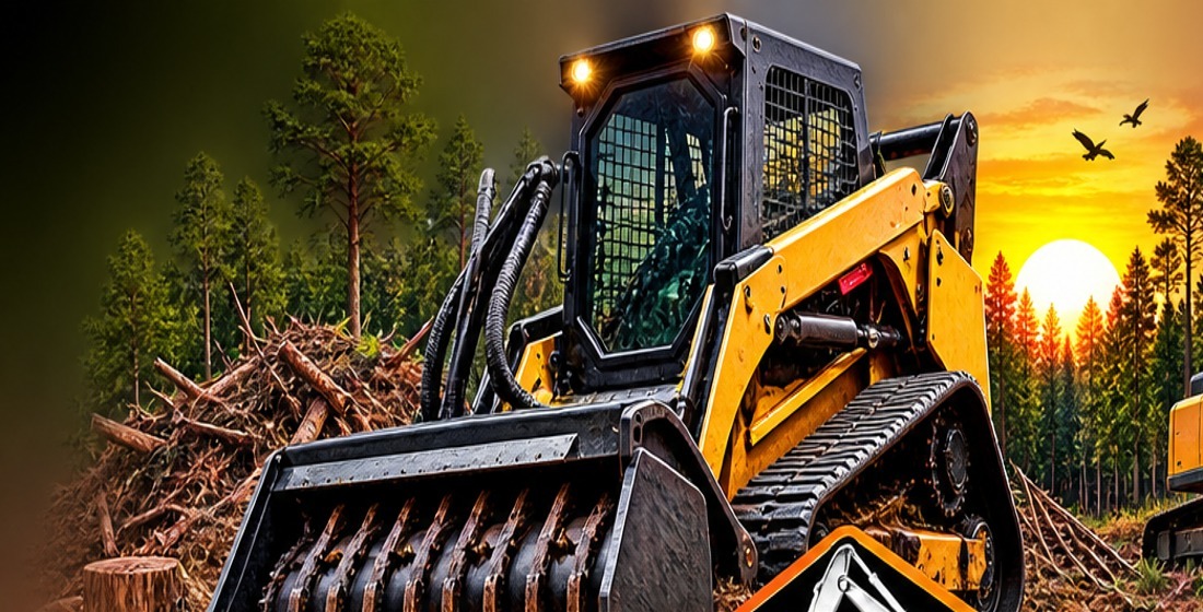 Land clearing skid steer